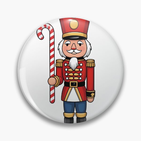 Item preview, Playful Nutcracker Soldier Holding Candy Cane Holiday Sticker Illustration designed and sold by BankMano.