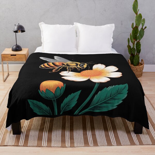 Artikelvorschau, Honigbiene und Blume Dot Art Premium entworfen und verkauft von LegendsArt75.
