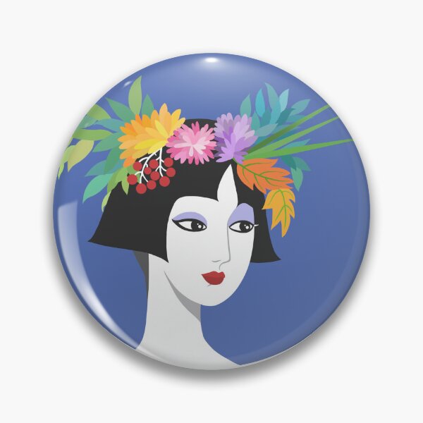 Item preview, Asian woman with a flower wreath designed and sold by EmilyDouArt.