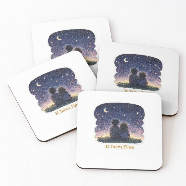 Item preview, It Takes Time Emotional Sticker | Healing Night Illustration designed and sold by Gurjeetpixelart.