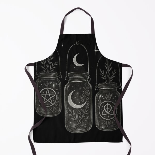 Item preview, Witch Jar Trio – Gothic Moon & Occult Symbols designed and sold by Mouraludia.
