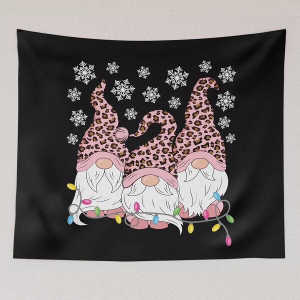 Item preview, Cute Christmas Gnomes Wearing Pink Leopard Print Hats And Holiday Lights designed and sold by Serene woods.