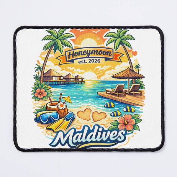 Item preview, Honeymoon Club Maldives – Sticker Style Travel Design (est. 2026) designed and sold by Memorph.
