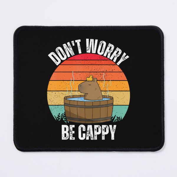 Item preview, Don't Worry Be Cappy Funny Retro Sunset Capybara designed and sold by RylynKaub86.