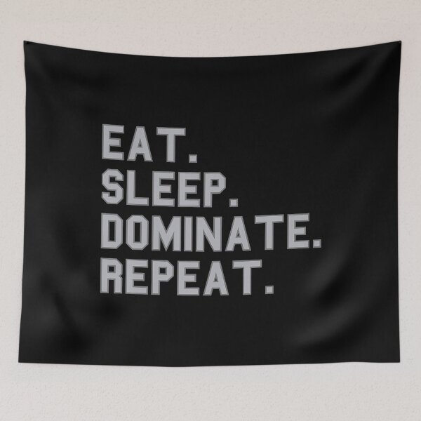 Item preview, Eat Sleep Dominate Repeat School Pride Funny Fan Gray designed and sold by vasserideiri.
