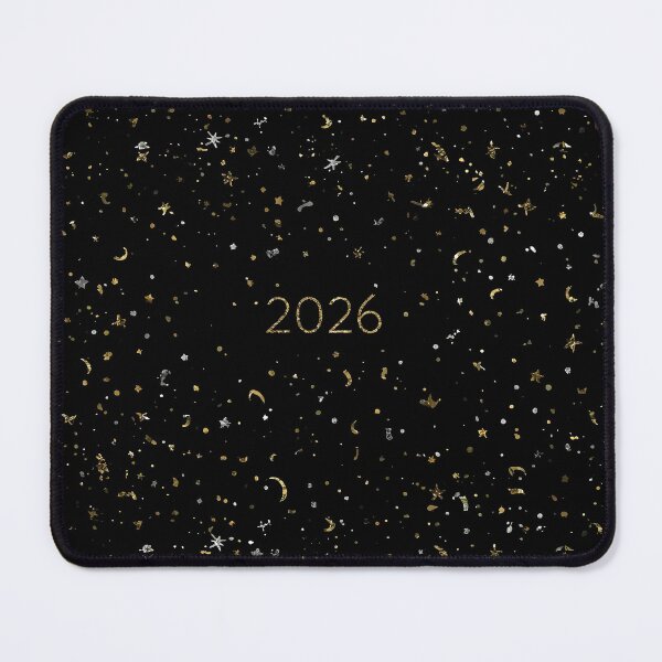 Item preview, Elegant 2026 New Year Celestial Stars Notebook – Gold & Silver Cosmic Design designed and sold by FestivityFinds.