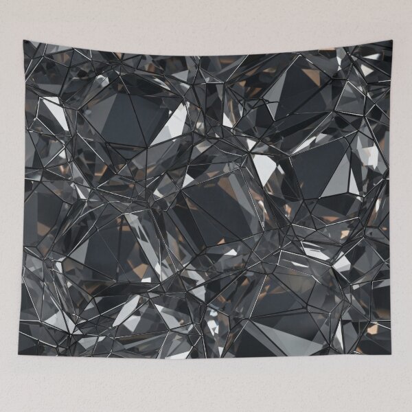 Item preview, Black Crystal Facets designed and sold by Kaleidoscope Print.