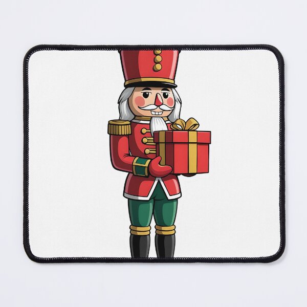 Item preview, Nutcracker Toy Soldier Holding Gift Box Cute Holiday Sticker Illustration designed and sold by BankMano.