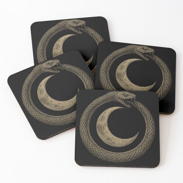 Item preview, Ouroboros Moon – Gothic Serpent Eternity Symbol designed and sold by Mouraludia.