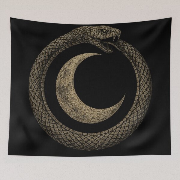 Item preview, Ouroboros Moon – Gothic Serpent Eternity Symbol designed and sold by Mouraludia.