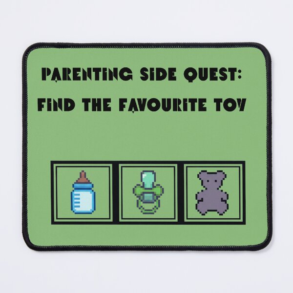 Item preview, Parenting Side Quest: Find the Favourite Toy | Funny Retro Gamer Parent Pixel Art designed and sold by MadeInNapTime.