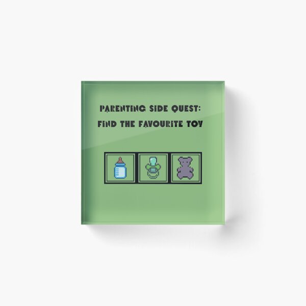 Item preview, Parenting Side Quest: Find the Favourite Toy | Funny Retro Gamer Parent Pixel Art designed and sold by MadeInNapTime.