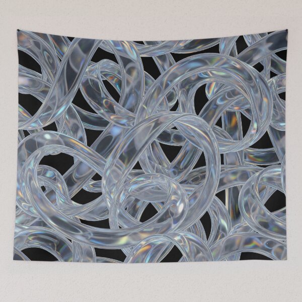Item preview, Iridescent Glass Ribbon Loop Mesh designed and sold by Kaleidoscope Print.