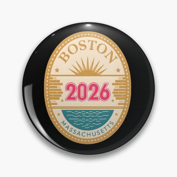 Item preview, Boston 2026 Retro Travel Badge Design - Vintage Massachusetts Sun and Waves Graphic designed and sold by FestivityFinds.