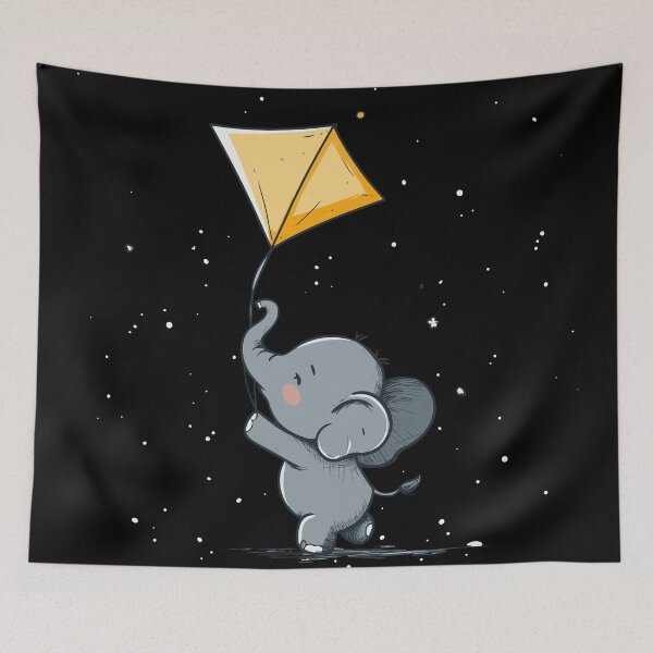 Item preview, Baby Elephant flying a Kite designed and sold by ClubVacay.