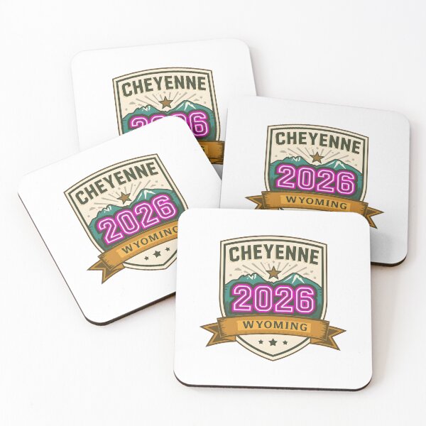 Item preview, Cheyenne 2026 Retro Travel Badge Design - Vintage Mountain and Star Illustration designed and sold by FestivityFinds.
