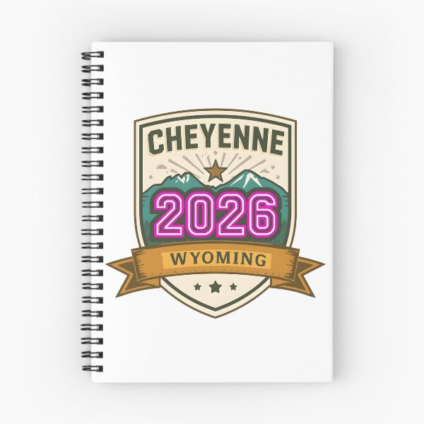 Item preview, Cheyenne 2026 Retro Travel Badge Design - Vintage Mountain and Star Illustration designed and sold by FestivityFinds.