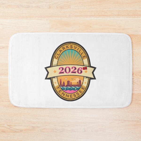 Item preview, Clarksville 2026 Retro Travel Badge Design - Vintage Tennessee Skyline and Sunset Graphic designed and sold by FestivityFinds.