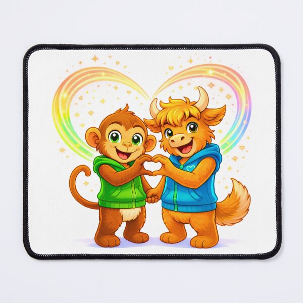 Item preview, Nori & Bodhi - Cute Animal Friendship Heart Hands  designed and sold by The Dreamblazers.