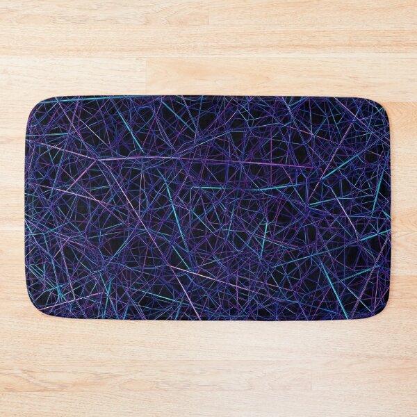 Item preview, Neon Wireframe Network Mesh on Dark Background designed and sold by Kaleidoscope Print.