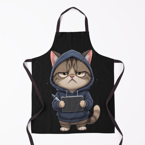 Item preview, Freelance Artist Cat | Funny Chibi Creative Cat with Tablet designed and sold by ColorSplash123.