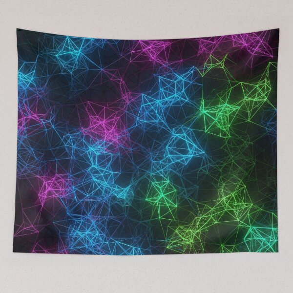 Item preview, Neon Polygon Network designed and sold by Kaleidoscope Print.
