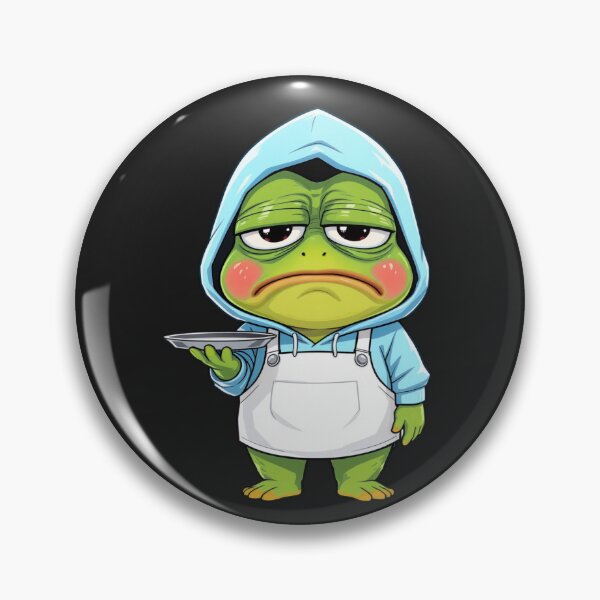 Item preview, Tired Service Worker Frog | Funny Chibi Frog Job Burnout designed and sold by ColorSplash123.
