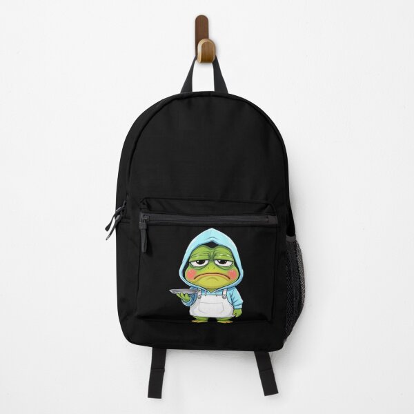 Item preview, Tired Service Worker Frog | Funny Chibi Frog Job Burnout designed and sold by ColorSplash123.