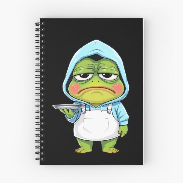 Item preview, Tired Service Worker Frog | Funny Chibi Frog Job Burnout designed and sold by ColorSplash123.
