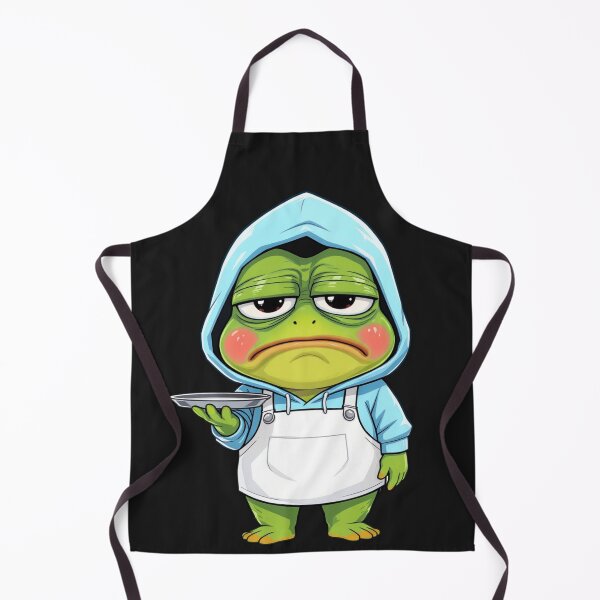 Item preview, Tired Service Worker Frog | Funny Chibi Frog Job Burnout designed and sold by ColorSplash123.