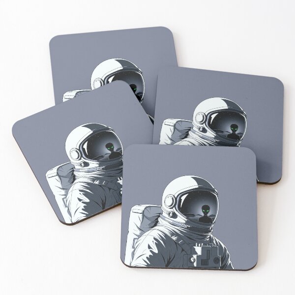 Item preview, Astronaut Alien Reflection Sci-Fi First Contact Art designed and sold by KiwiRider.