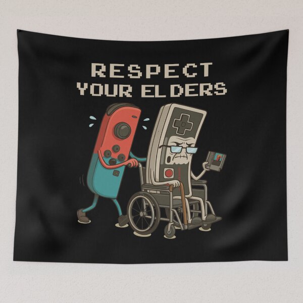 Item preview, Respect Your Elders Retro Gaming Funny Gamer Controller 80s designed and sold by AnitaBice.