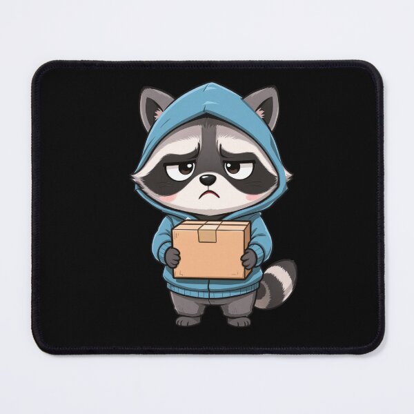 Item preview, Stressed Delivery Raccoon | Funny Chibi Gig Job Humor designed and sold by ColorSplash123.