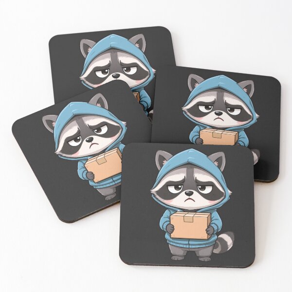 Item preview, Stressed Delivery Raccoon | Funny Chibi Gig Job Humor designed and sold by ColorSplash123.