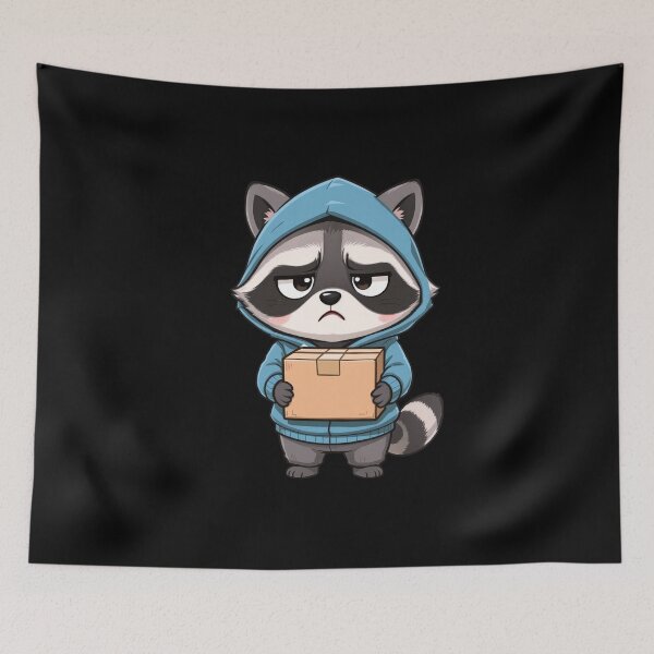 Item preview, Stressed Delivery Raccoon | Funny Chibi Gig Job Humor designed and sold by ColorSplash123.