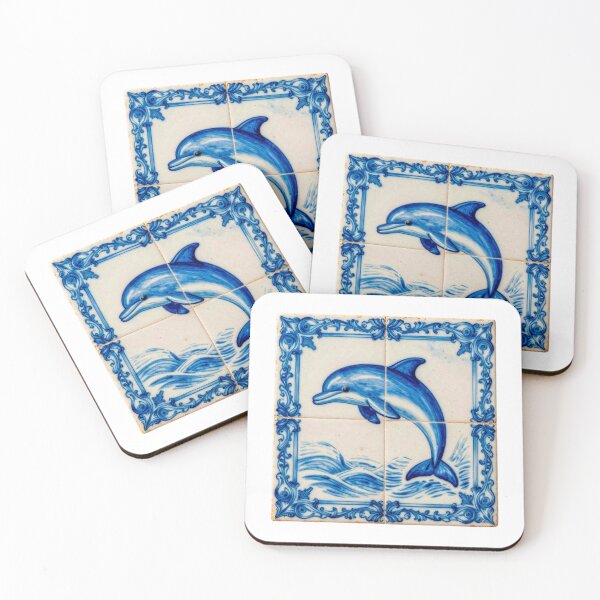 Item preview, Portuguese Azulejo Dolphin Tile designed and sold by vivaportugalstore.
