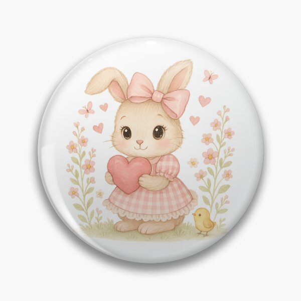 Item preview, Bunny Love – Cute Gingham Bunny with Heart designed and sold by FunscapeHQ.