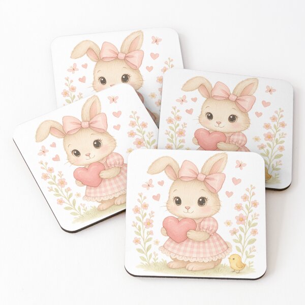 Item preview, Bunny Love – Cute Gingham Bunny with Heart designed and sold by FunscapeHQ.