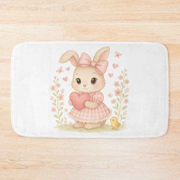 Item preview, Bunny Love – Cute Gingham Bunny with Heart designed and sold by FunscapeHQ.
