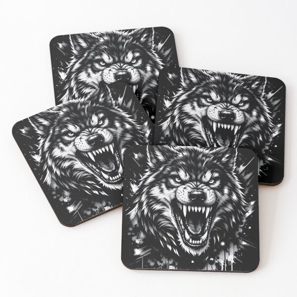 Item preview, Intense Snarling Wolf Head Sketch Art designed and sold by IvoryArtDesign.