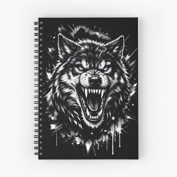 Item preview, Intense Snarling Wolf Head Sketch Art designed and sold by IvoryArtDesign.