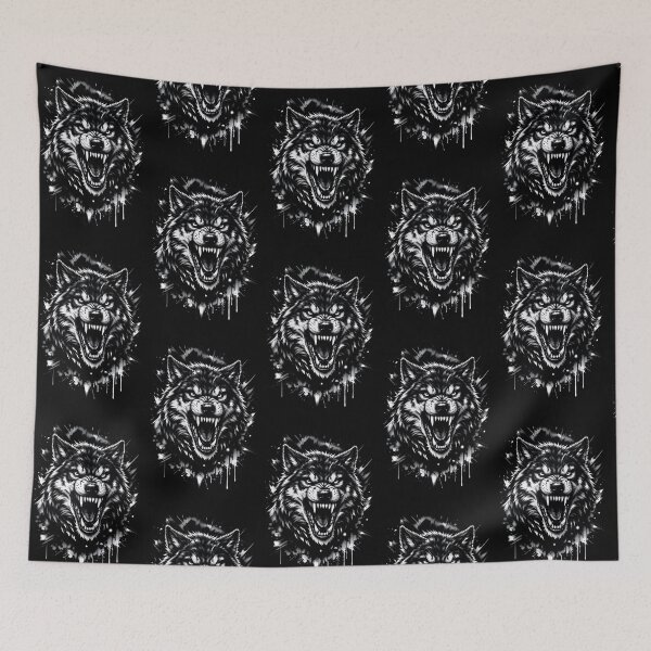 Item preview, Intense Snarling Wolf Head Sketch Art designed and sold by IvoryArtDesign.