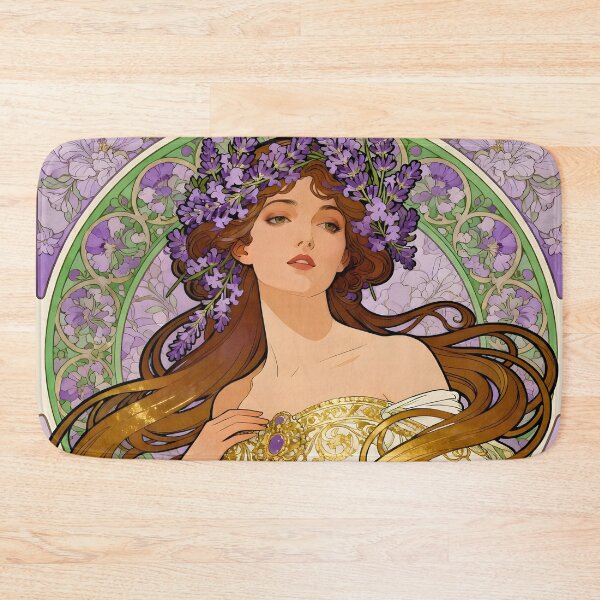 Item preview, Art Nouveau Woman Adorned With Lavender Flowers designed and sold by Glimmersmith.