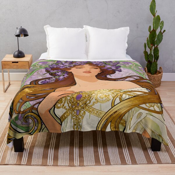 Item preview, Art Nouveau Woman Adorned With Lavender Flowers designed and sold by Glimmersmith.