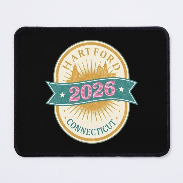 Item preview, Hartford 2026 Retro Travel Badge Design - Vintage Connecticut Skyline and Sunburst Graphic designed and sold by FestivityFinds.