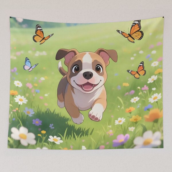 Item preview, Puppy dog playing in a field.  designed and sold by Nomad-Maynard.