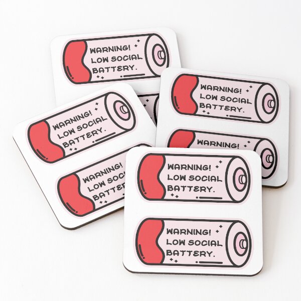 Item preview, Warning! Low Social Battery. designed and sold by the-craft-shop.