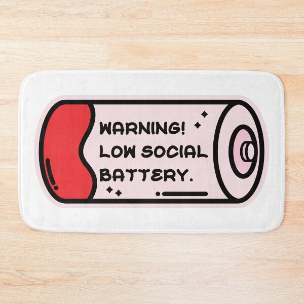 Item preview, Warning! Low Social Battery. designed and sold by the-craft-shop.