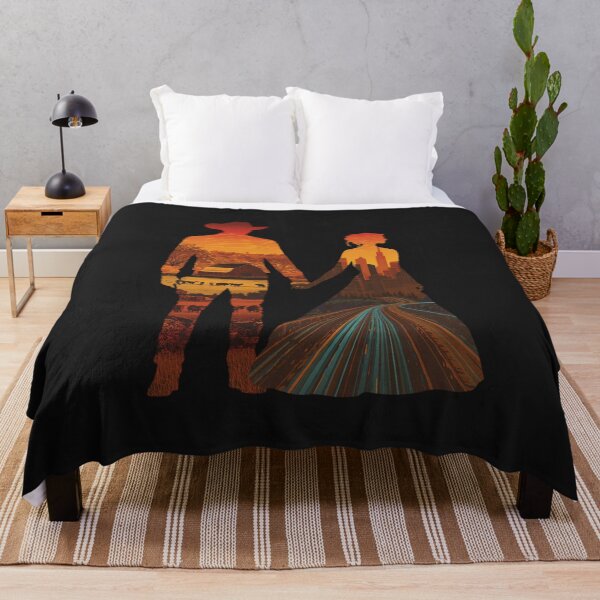Item preview, Country Meets City Couple Silhouette Art, Rural Urban Love Sunset Print, Opposites Attract Wall Decor designed and sold by TitanRN.