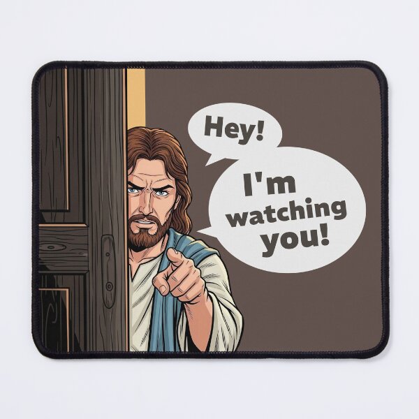 Item preview, Funny Jesus I'm Watching You Comic Style Religious Meme designed and sold by KiwiRider.